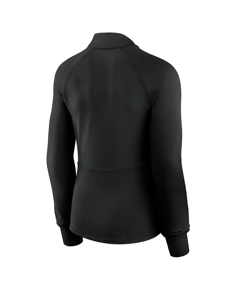 Fanatics Women's Black Cincinnati Bengals Elements Raglan Quarter-Zip Jacket