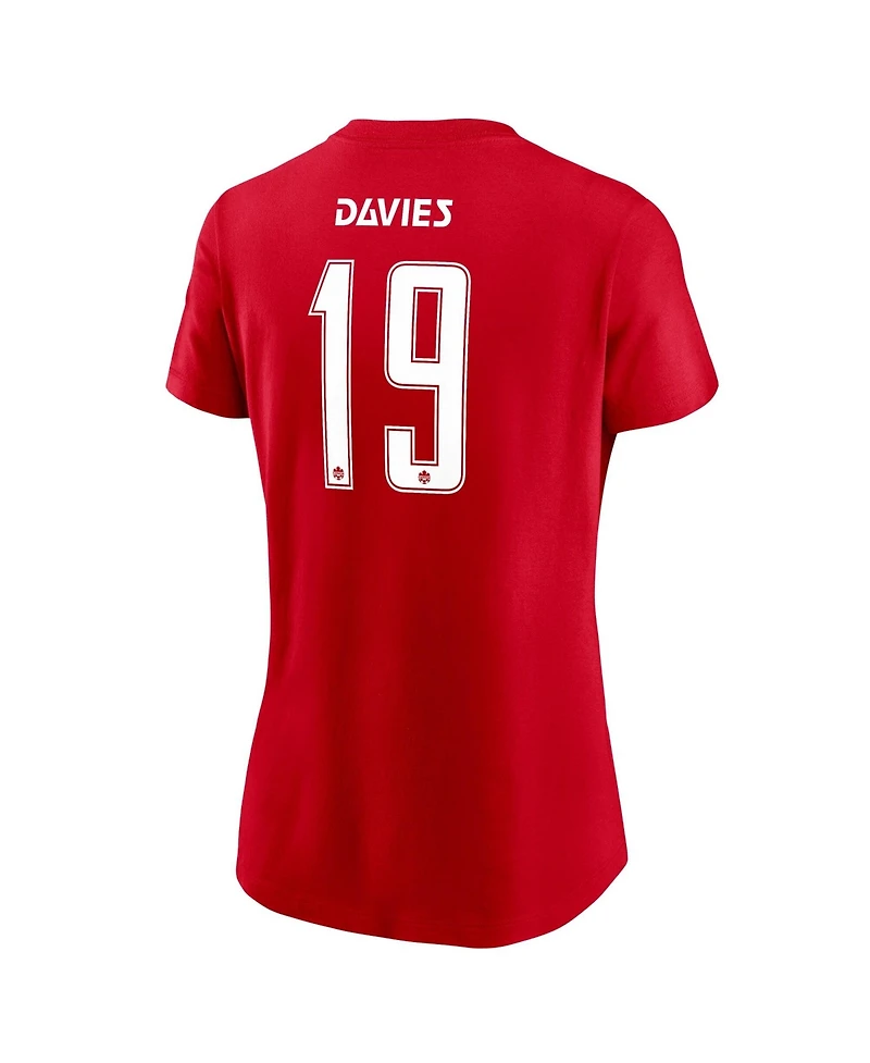 Nike Women's Alphonso Davies Red Canada Soccer Home Name & Number T-Shirt