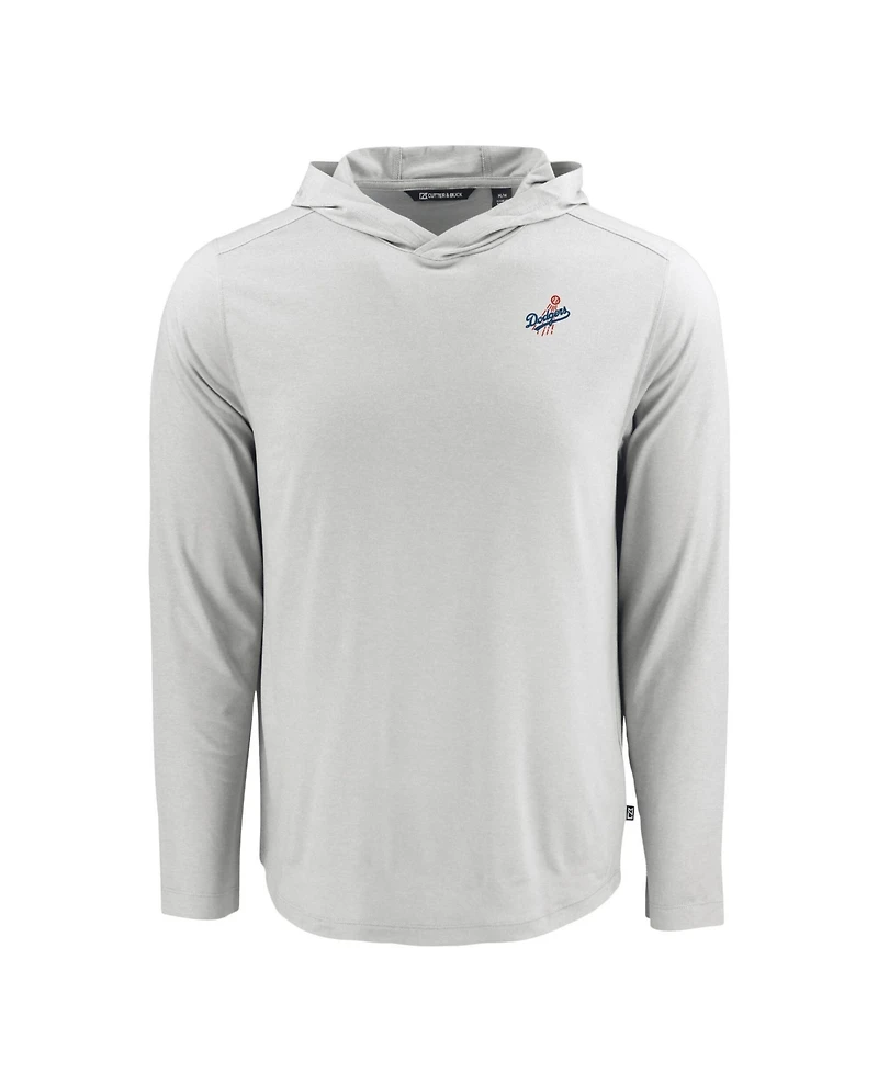 Cutter & Buck Men's Gray Los Angeles Dodgers Coastline Epic Comfort Eco Hoodie Long Sleeve T-Shirt