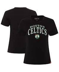 Sportiqe Women's Black Boston Celtics Arcadia Boxy T-Shirt