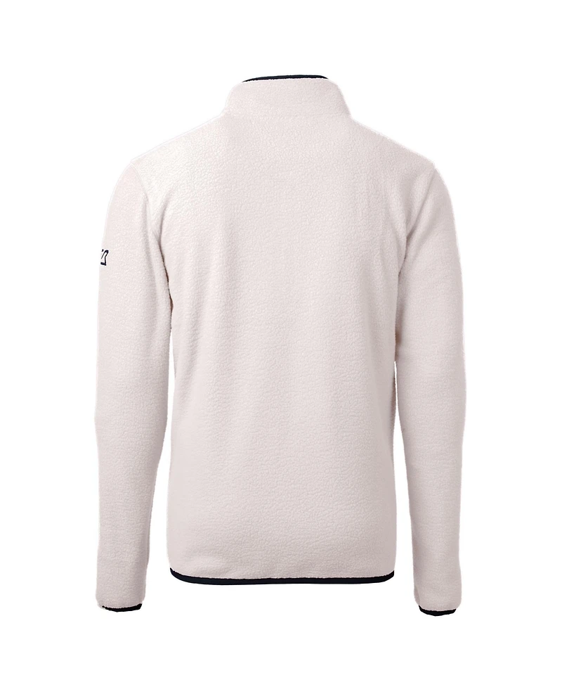 Cutter & Buck Men's Oatmeal New York Yankees Cascade Eco Fleece Quarter-Zip Jacket