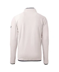 Cutter & Buck Men's Oatmeal New York Yankees Cascade Eco Fleece Quarter-Zip Jacket