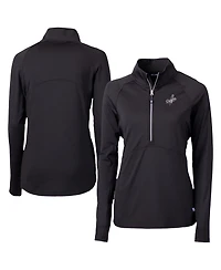 Cutter & Buck Women's Black Los Angeles Dodgers Adapt Eco Knit Stretch Half-Zip DryTec Sweatshirt