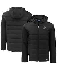 Cutter & Buck Men's Black Los Angeles Dodgers Evoke Hybrid Eco Softshell Full-Zip Hooded Jacket