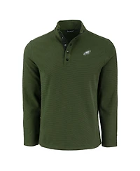 Cutter & Buck Men's Green Philadelphia Eagles Hunts Point Eco Textured Fleece Half-Snap Sweatshirt