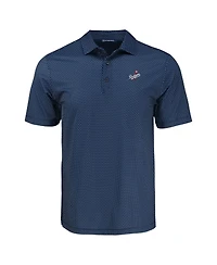 Cutter & Buck Men's Navy Los Angeles Dodgers Pike Eco Shadow Check Print Polo Shirt