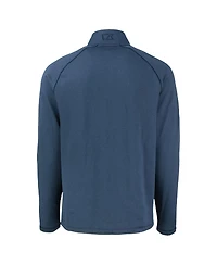 Cutter & Buck Men's Heather Navy New York Yankees Peshastin Eco Fleece Raglan Full-Zip Jacket