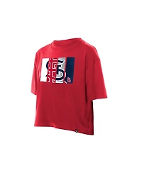 New Era Women's Red St. Louis Cardinals Boxy Foil Logo T-Shirt