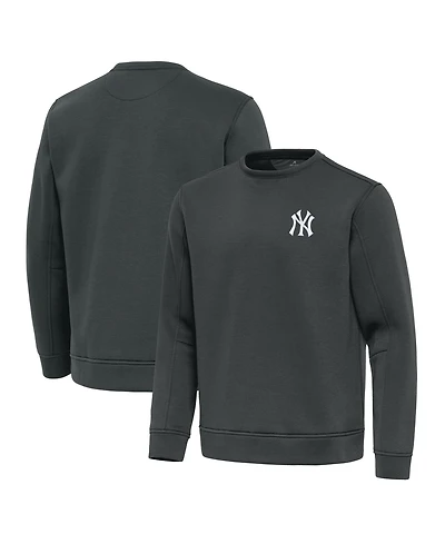 Antigua Men's Pewter New York Yankees Relevant Lightweight Pullover Sweatshirt