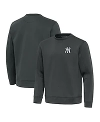 Antigua Men's Pewter New York Yankees Relevant Lightweight Pullover Sweatshirt