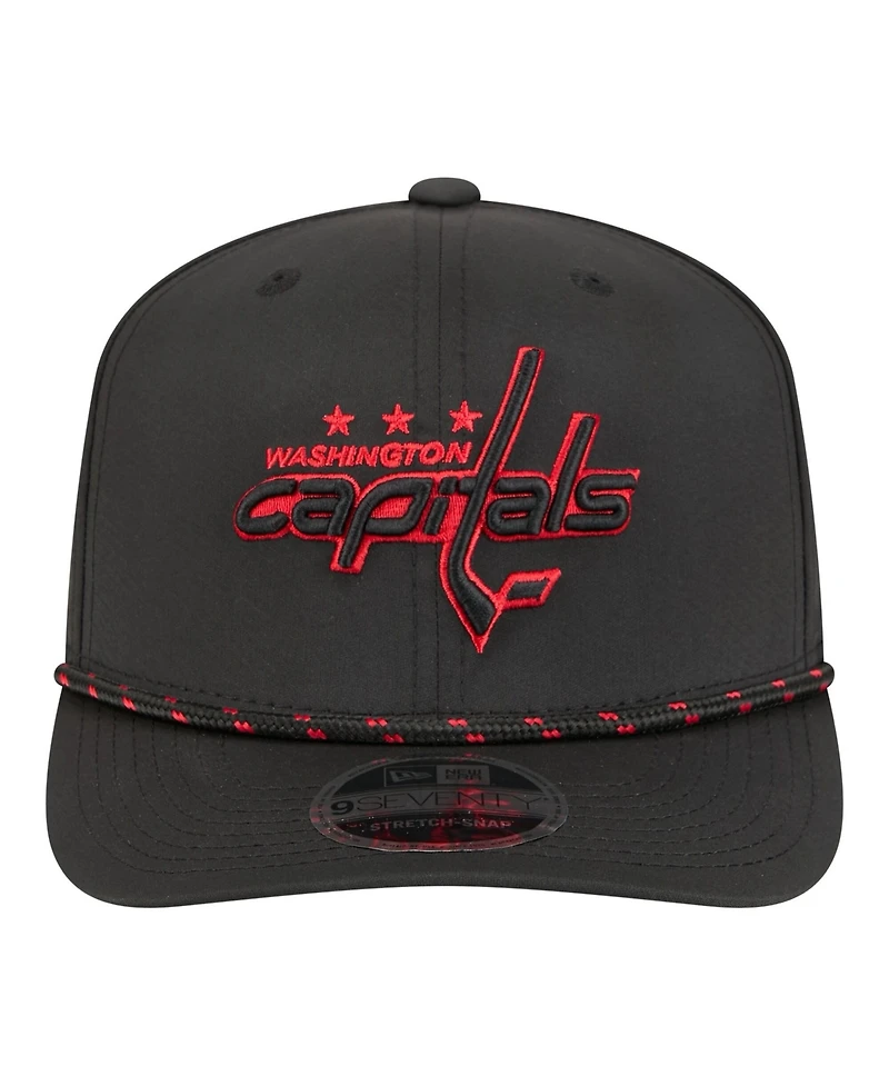 New Era Men's Black Washington Capitals Sport Vented 9SEVENTY Rope Adjustable Hat