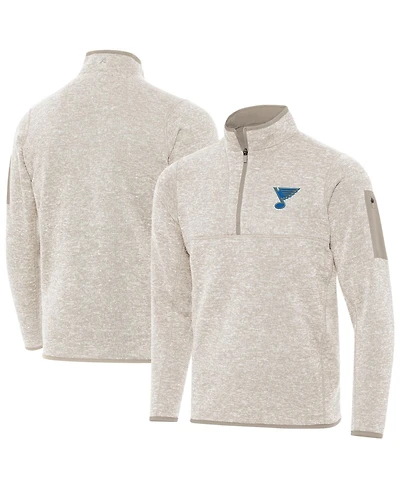 Antigua Men's Oatmeal St. Louis Blues Fortune Quarter-Zip Pullover Jacket