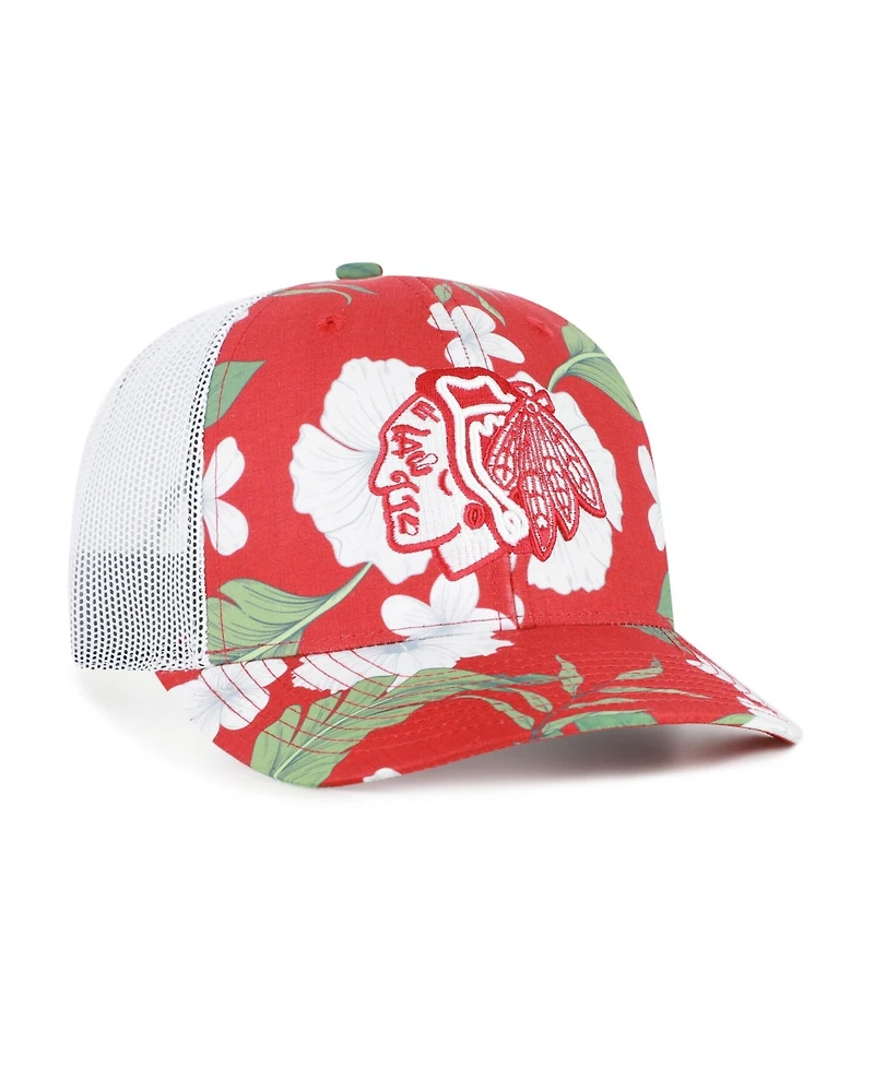 '47 Brand Men's Red/White Chicago Blackhawks Beach Side Adjustable Trucker Hat