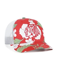 '47 Brand Men's Red/White Chicago Blackhawks Beach Side Adjustable Trucker Hat