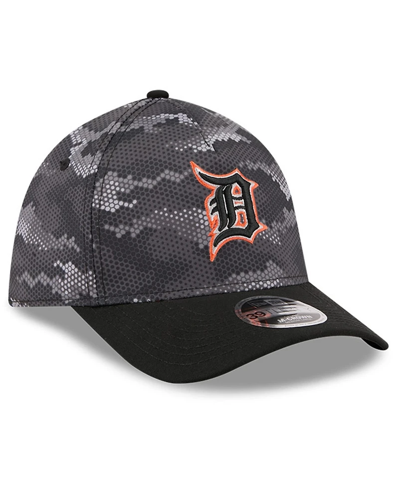 New Era Men's Black Detroit Tigers Camo 39THIRTY A-Frame Flex Hat