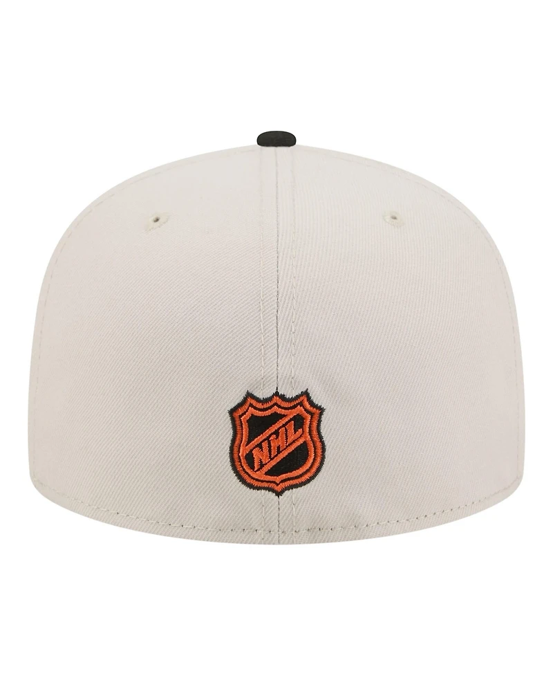 New Era Men's Tan/Black Anaheim Ducks Localized City Icon 59FIFTY Fitted Hat
