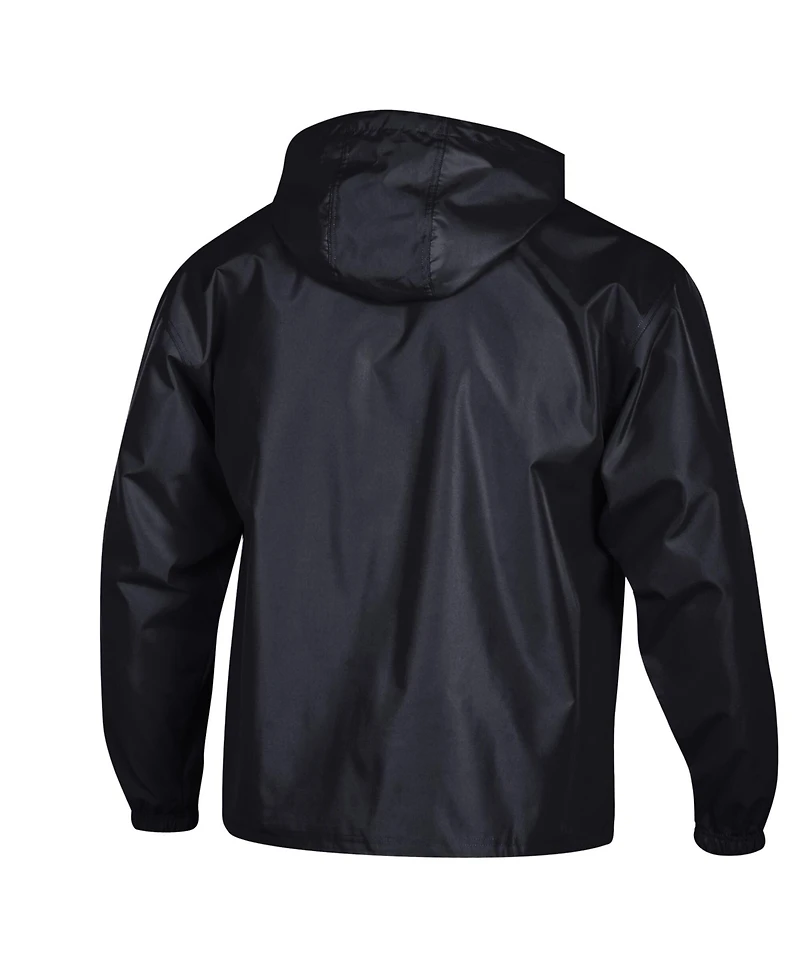 Champion Men's Black Duke Blue Devils Packable Hooded Windbreaker Half-Zip Jacket