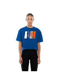 New Era Women's Royal York Mets Boxy Foil Logo T-Shirt