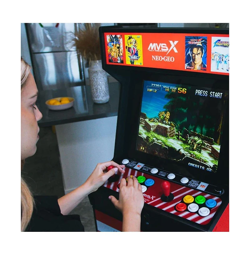 Unico Mvsx Home Arcade Bartop Console and Base with 50 Snk Classic Games Including King of Fighters, Metal Slug, Samurai Showdown and More