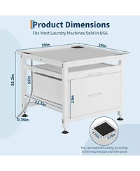 homfan Bathroom Storage Cabinet, 29 Inch Metal Organizer with Pull Out Shelf and Storage Drawer for Bathroom
