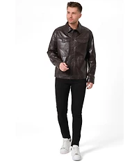 Furniq Uk Men's Leather Trucker Jacket, Created for Macy's