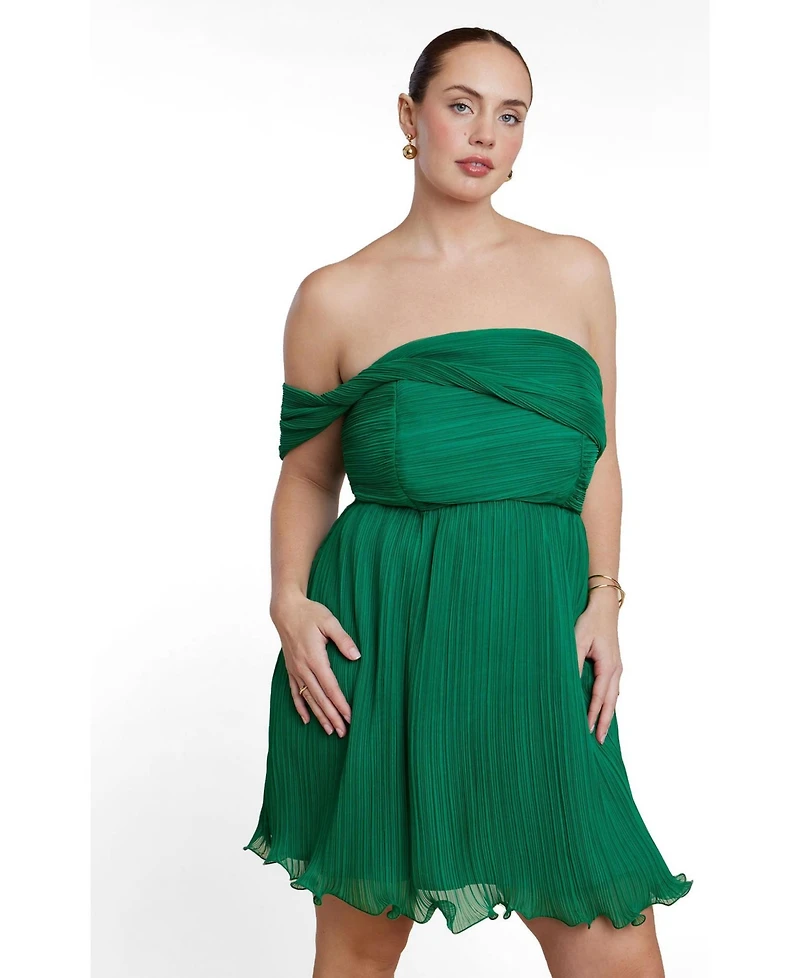 Eloquii Plus Strapless Mini Dress with Overlay