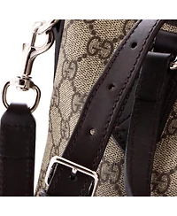 Pre-Owned Gucci Small Convertible Zip Tote Gg Coated Canvas with Leather