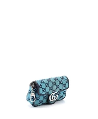Pre-Owned Gucci Super Mini Gg Marmont Flap Bag Diagonal Quilted Gg Canvas