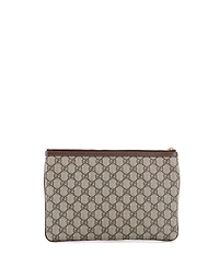 Pre-Owned Gucci Large Ophidia Zip Pouch Gg Coated Canvas