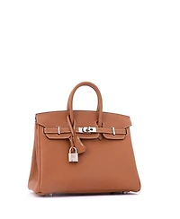 Pre-Owned HERMES Birkin 25 Handbag Brown Togo with Palladium Hardware