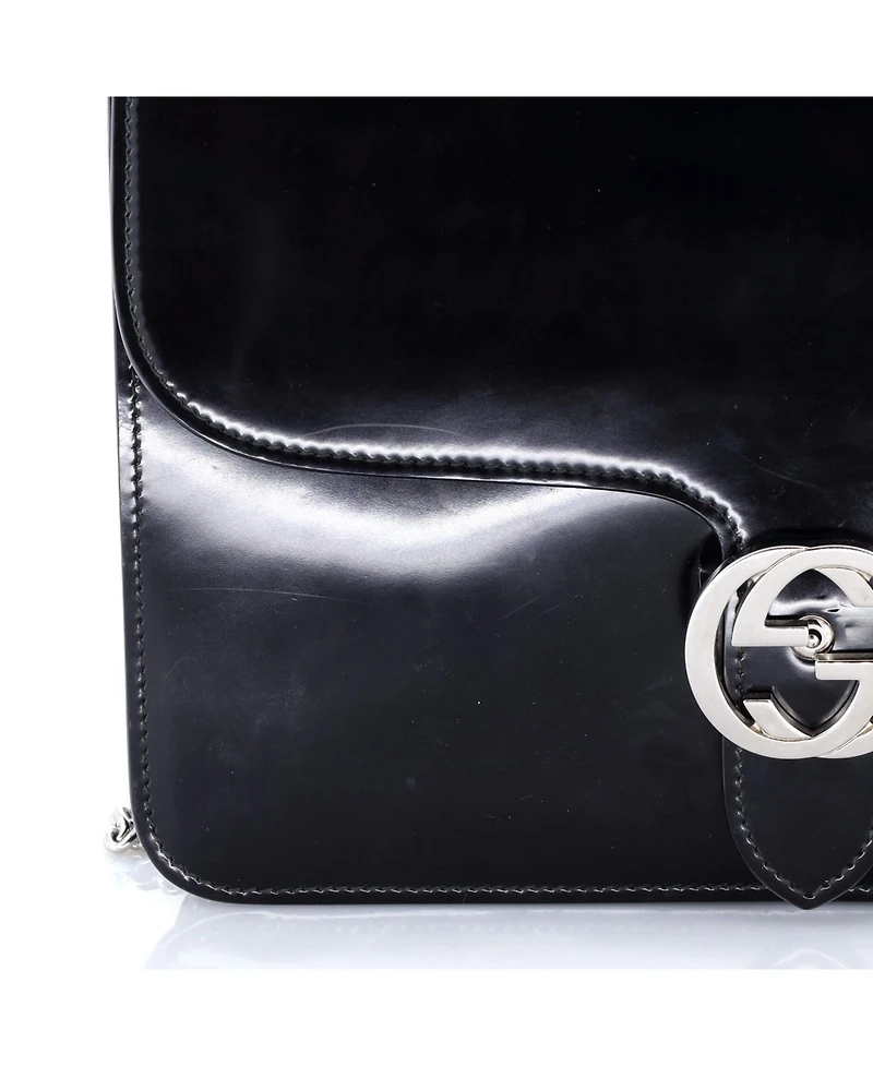 Pre-Owned Gucci Medium Interlocking Shoulder Bag Patent
