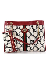 Pre-Owned Gucci Large Rajah Chain Tote Gg Tweed