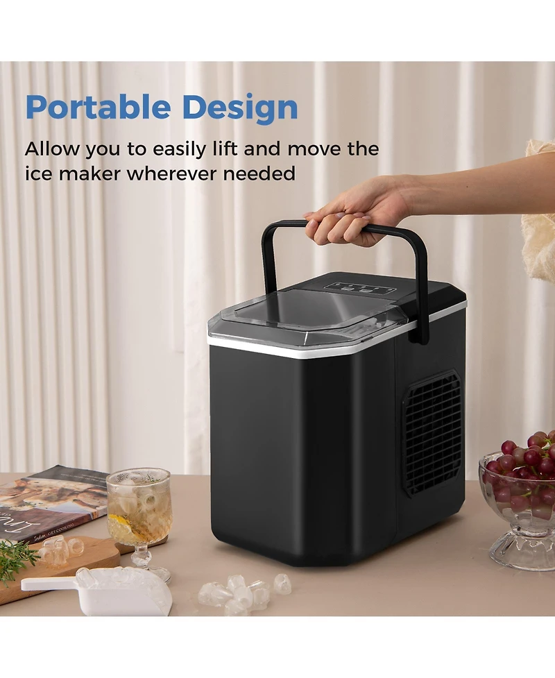 sumyeg Countertop Ice Maker with Self Cleaning Function for Home Office