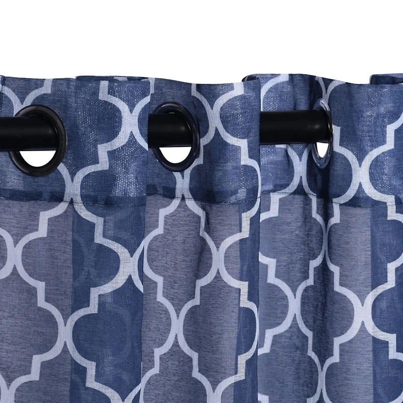 Superior Lightweight Trellis Sheer Curtain Panels, (2), 52" x 108"