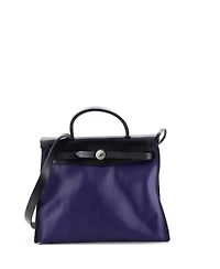 Pre-Owned Hermes 31 Herbag Zip Berline Vache Canvas and Leather
