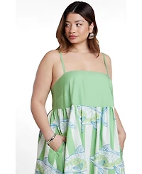 Eloquii Women's Plus Printed Relaxed Maxi Dress
