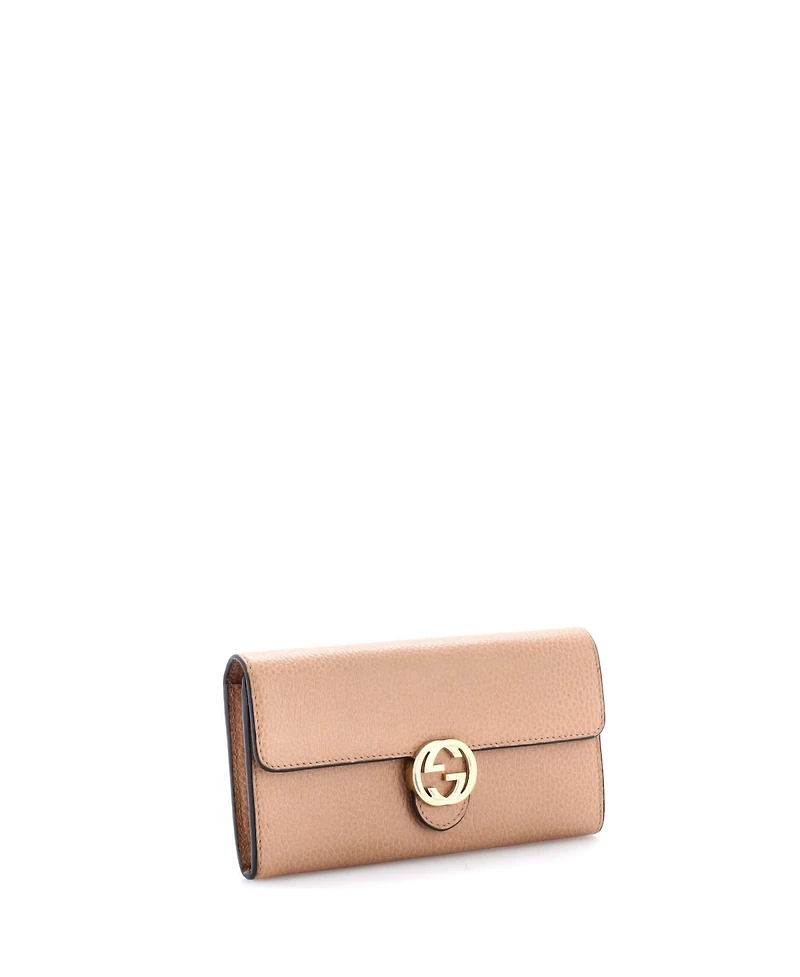 Pre-Owned Gucci Icon Continental Wallet Leather