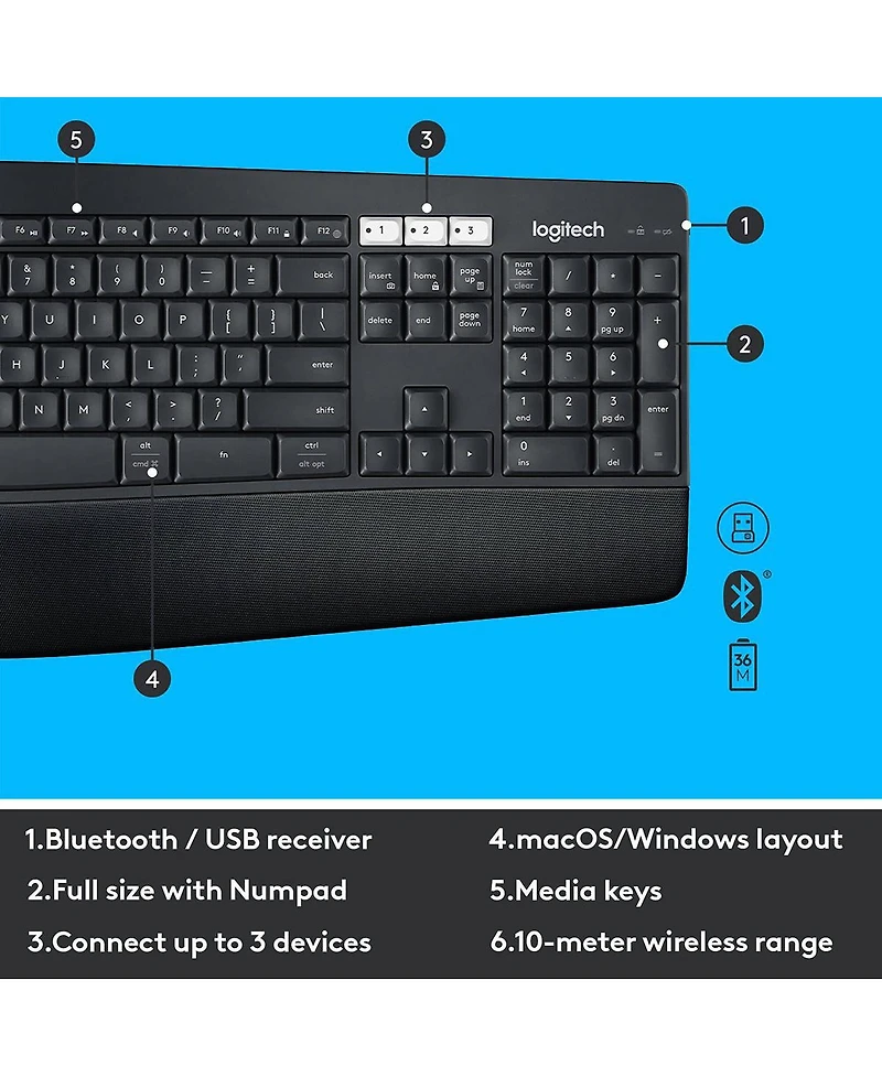 Logitech MK850 Performance Wireless Keyboard and Mouse Combo
