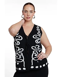 Eloquii Plus Women's Intarsia Sweater Vest
