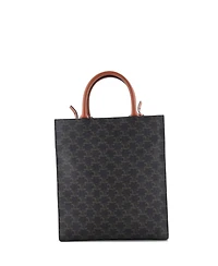 Pre-Owned Celine Small Vertical Cabas Tote Triomphe Coated Canvas