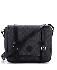 Pre-Owned Gucci Medium Interlocking G Patch Messenger Bag Gg Coated Canvas with Leather