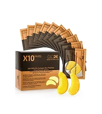 GLO24K 7 Color Led Photon Rejuvenation Mask and Collagen Eye Patches 10 Pairs, Light Therapy for Smoother, Brighter Skin