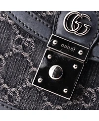Pre-Owned Gucci Mini Ophidia Flap Top Handle Bag Gg Canvas
