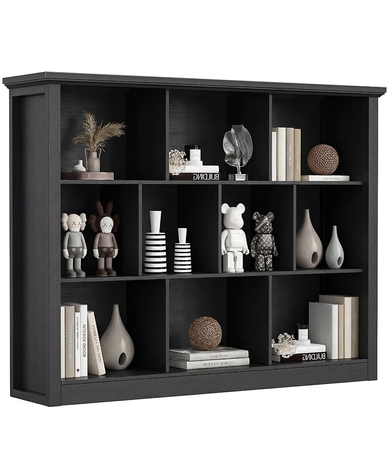 Aheaplus 10 Cubes Storage Bookshelf, Floor Standing Bookcase