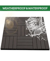 Streamdale Furniture Diy Composite Deck Tiles Coffee 8.7 sq ft (9-Pack)