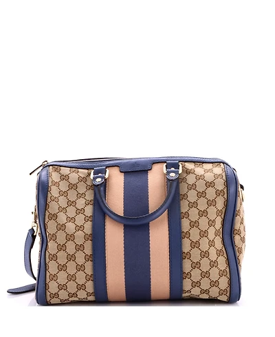 Pre-Owned Gucci Medium Vintage Web Boston Bag Gg Canvas