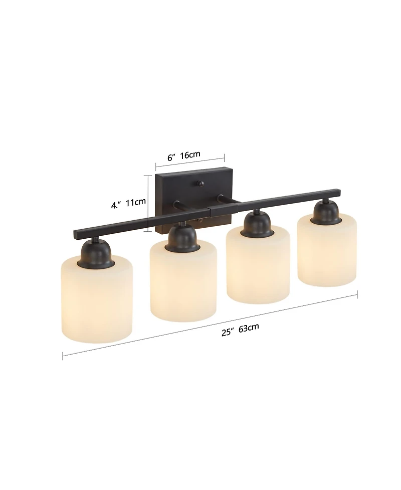 Busdays Light Modern Bathroom Light Fixture Vanity Light Over Mirror Wall Sconce Frosted Glass Shades E26 Socket Bulbs Not Included