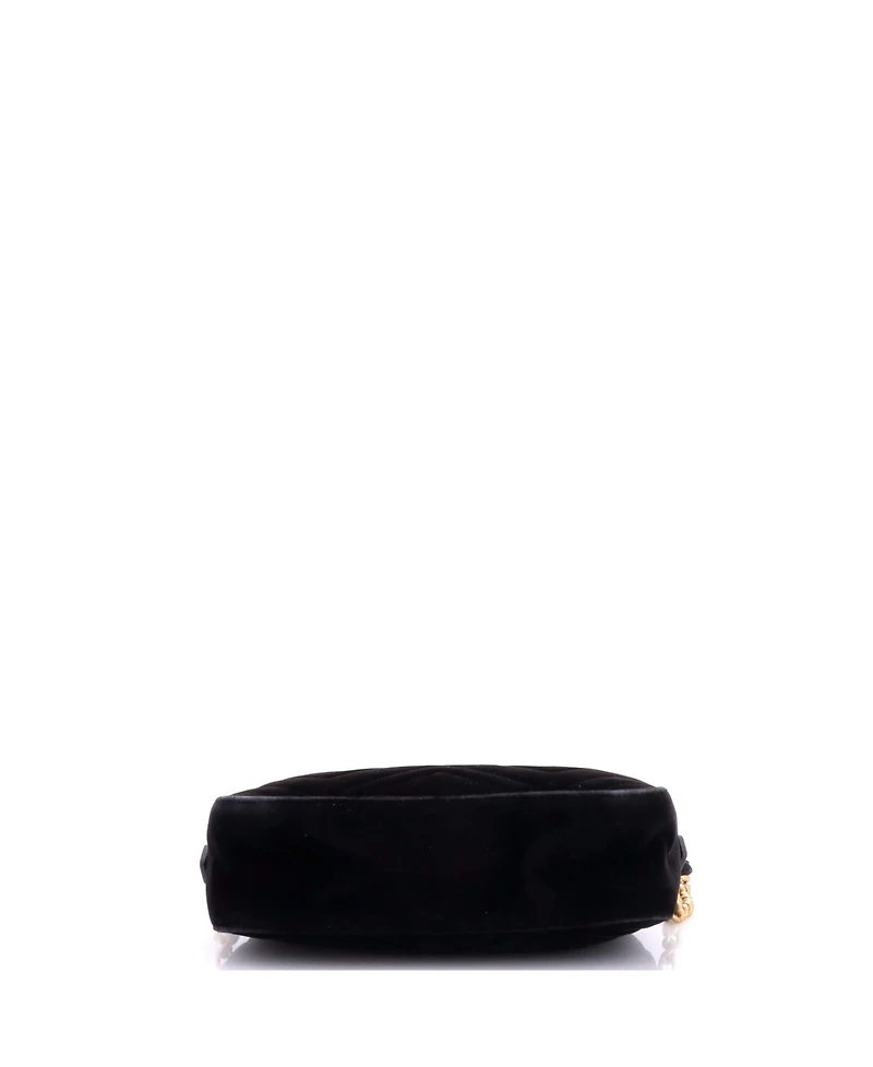Pre-Owned Gucci Small Gg Marmont Shoulder Bag Matelasse Velvet