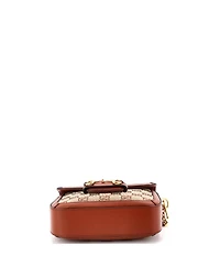Pre-Owned Gucci Mini Horsebit 1955 Shoulder Bag Crystal Embellished Gg Canvas
