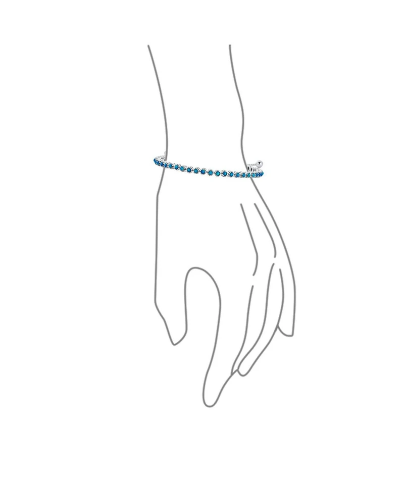 Bling Jewelry Milgrain Bezel Created Opal Tennis Bolo Bracelet 14K Gold Plated Sterling Silver